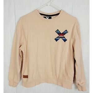 Blue Banana pink embroidered  X sweatshirt size small Organic Gorpcore Granola